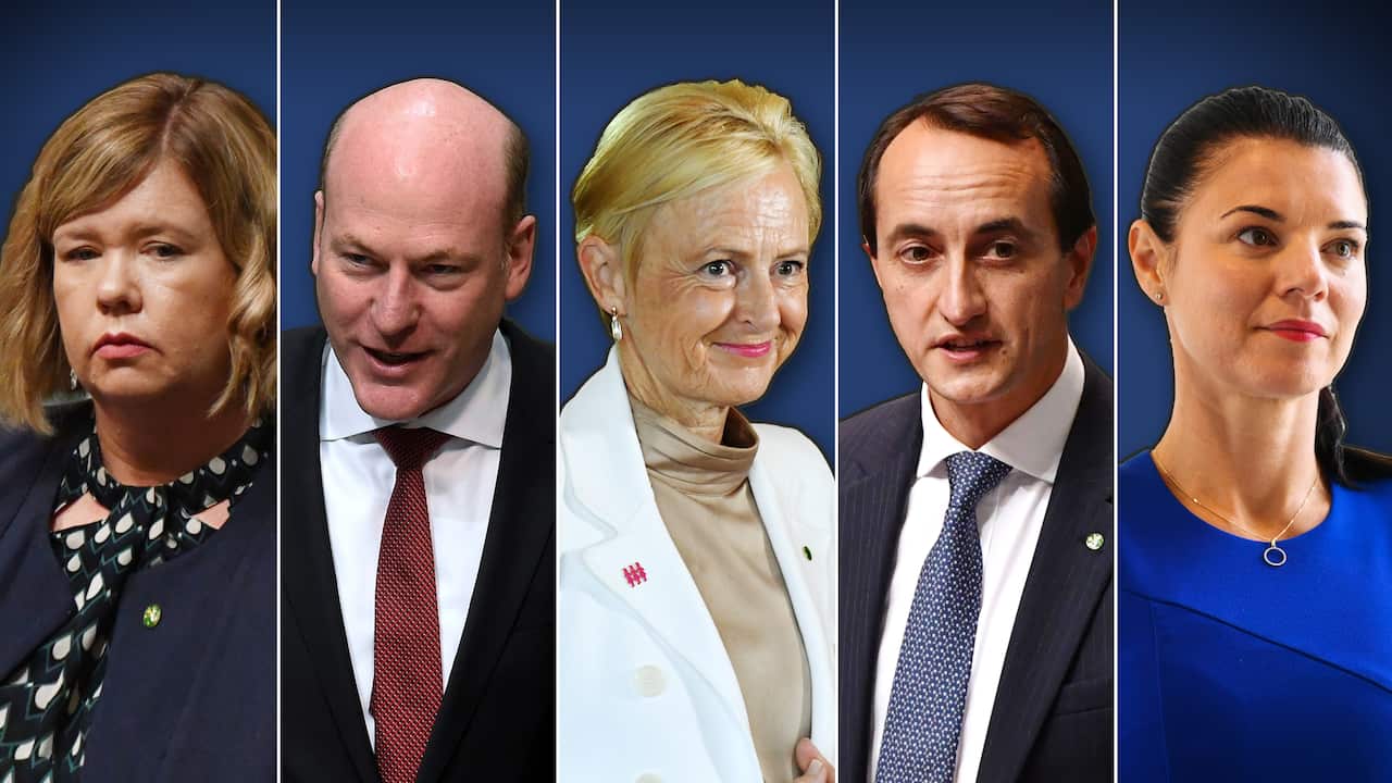 Bridget Archer, Trent Zimmerman, Fiona Allen, Dave Sharma and Fiona Martin crossed the floor against the religious discrimination bill.