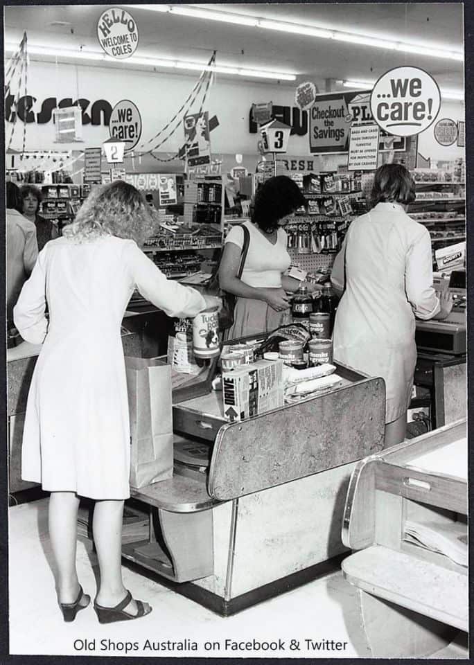 Pictured is Coles New World supermarket in Melton West, Melbourne, in 1979.