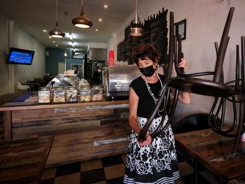 Melbourne cafe owner Teresa D'Amelio prepares to reopen.