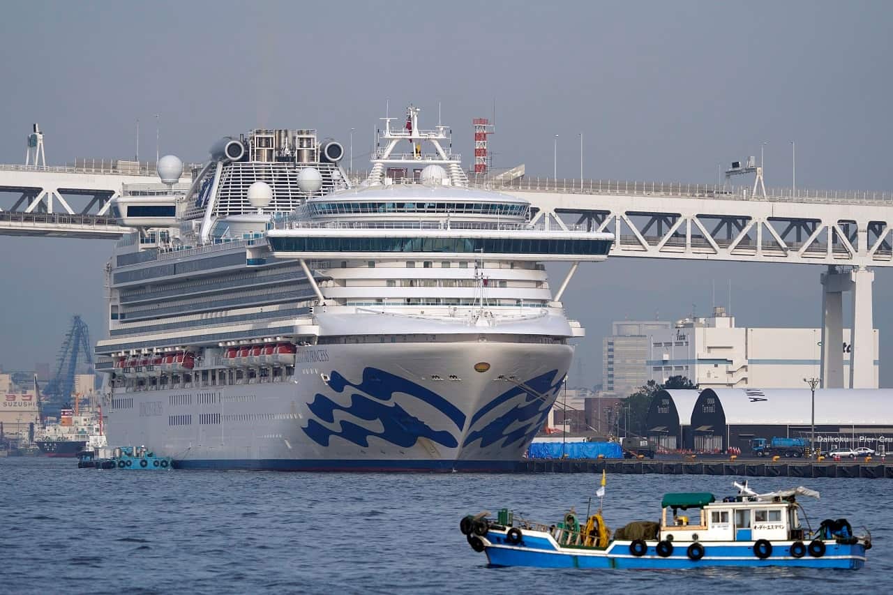 The Diamond Princess cruise ship in Yokohama.