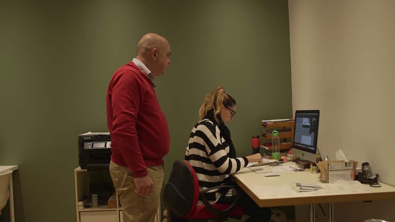 Frank with computer.