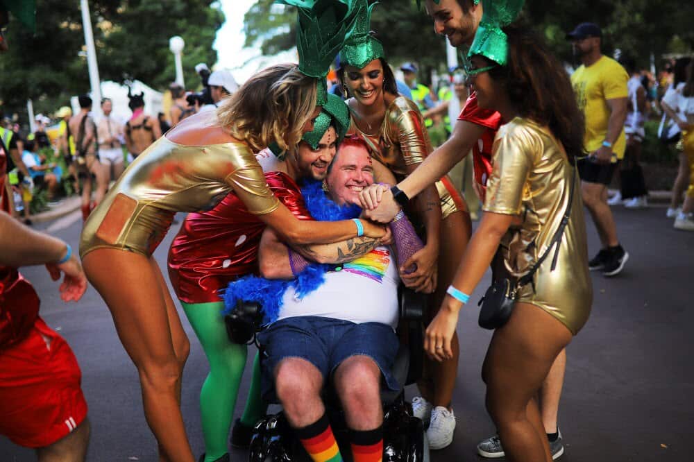 Participants are seen taking part in the 41st annual Gay and Lesbian Mardi Gras parade in Sydney, Saturday, March 2, 2019.