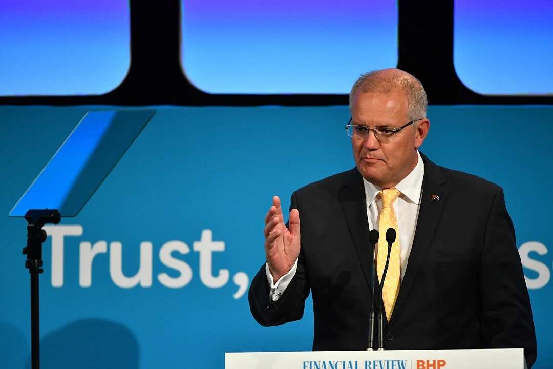 Prime Minister Scott Morrison speaks at the Australian Financial Review Business Summit in Sydney, Tuesday, March 5, 2019. (AAP Image/Mick Tsikas) NO ARCHIVING
