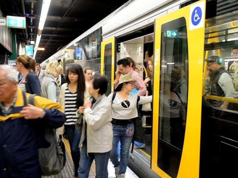A file image of Passengers at Town Hall railway station