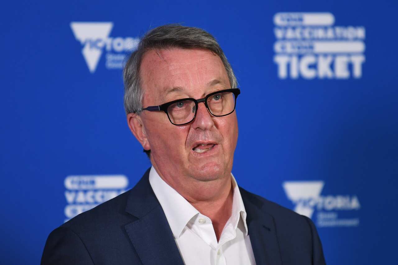 Victorian Health Minister Martin Foley speaks to the media during a press conference in Melbourne.