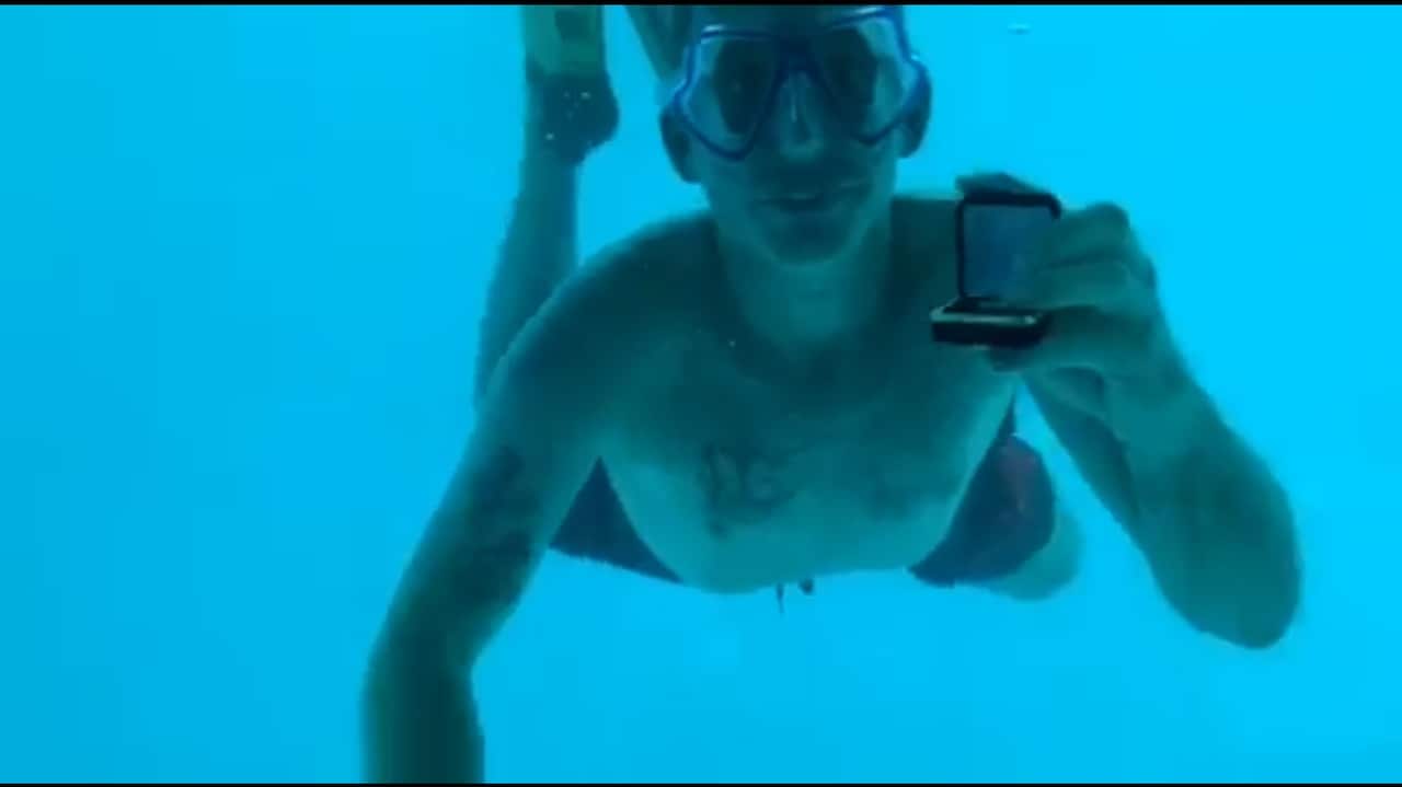 Steven Weber Jr proposing to his girlfriend. 