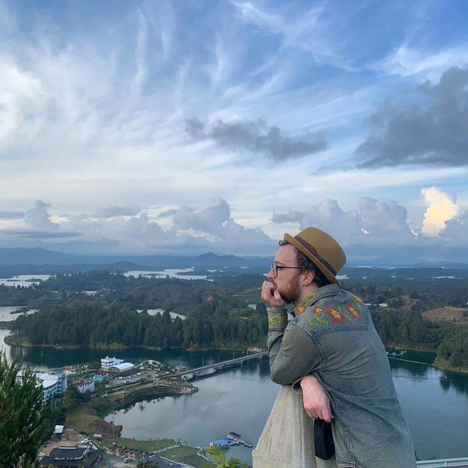 Australian Illustrator Eddie White in Guatape, Colombia.