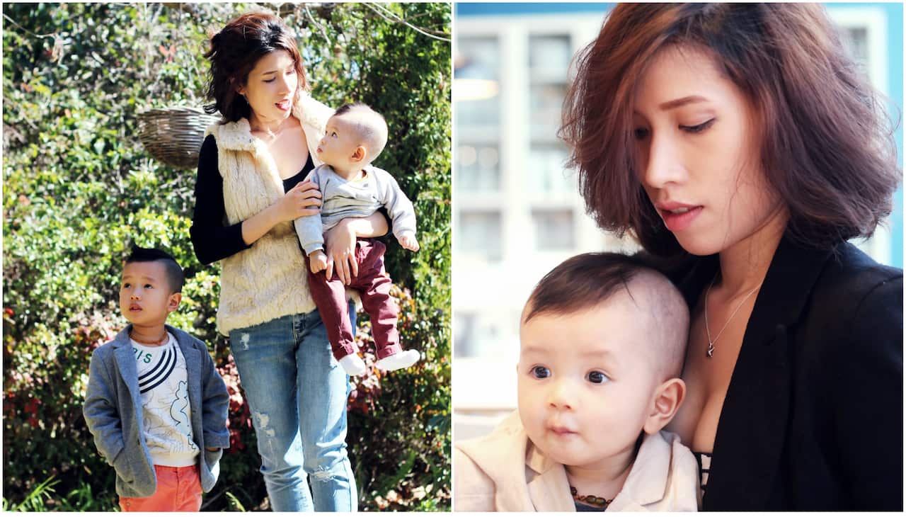 Subo (18 tháng tuổi) và Subi (5 tuổi), hai con trai của chị Hà Trang, từ nhỏ đã được mẹ gieo hạt mầm yêu lao động