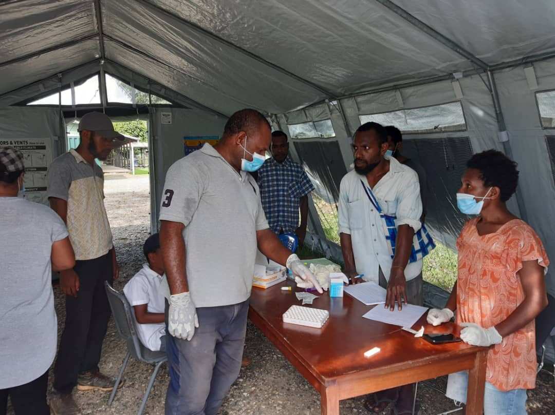 A Port Moresby testing centre. 