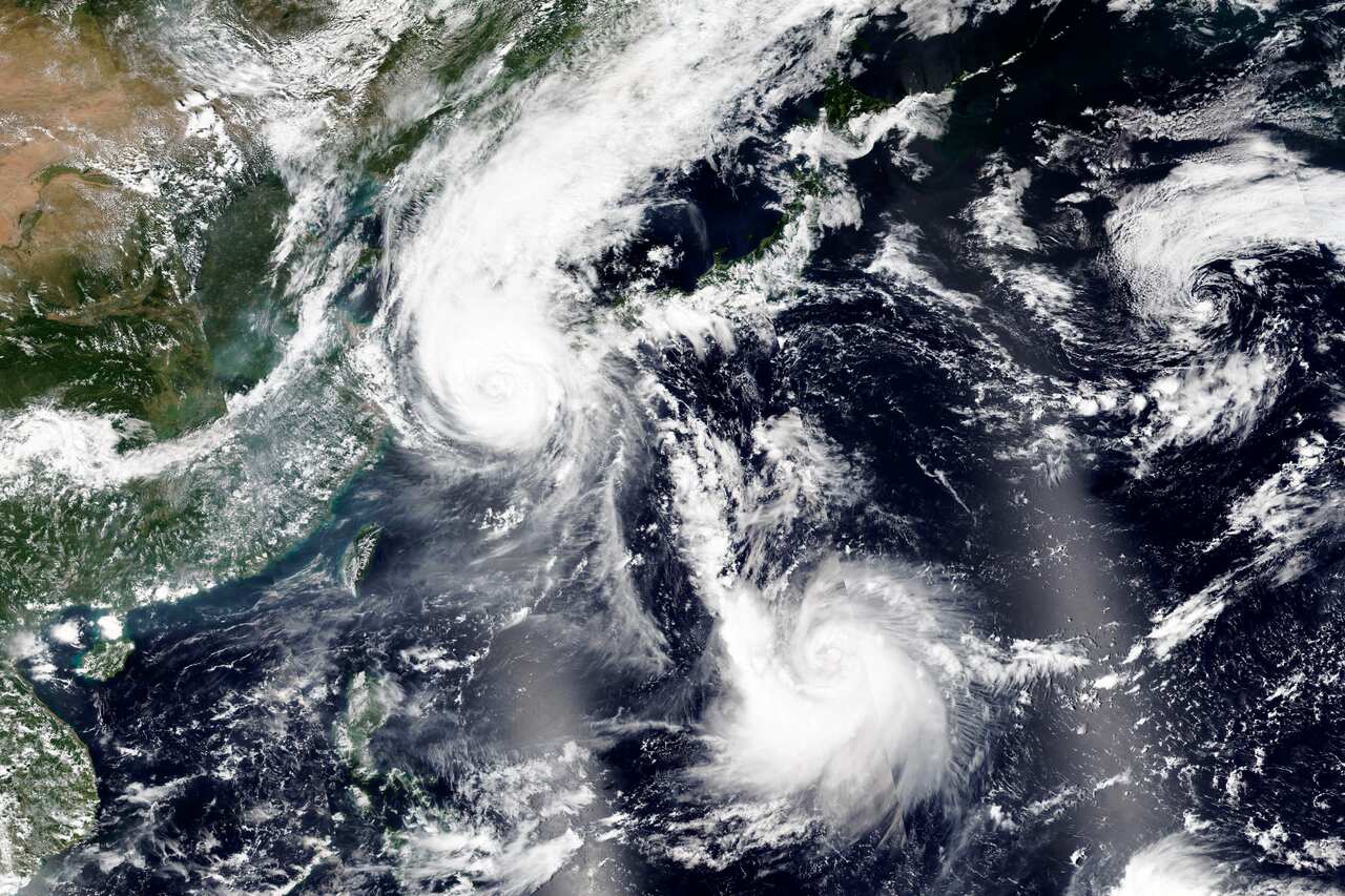 Typhoon Maysak over South Korea.