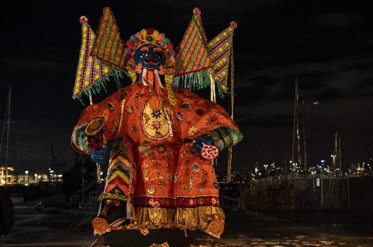 An effigy of a hungry ghost before it is burned. 