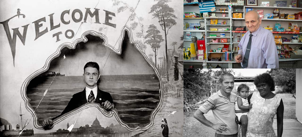 photo collage from ‘Greek Australians: In Their Own Image’ exhibition