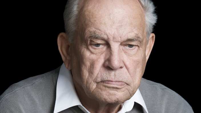 Studio shot of senior man