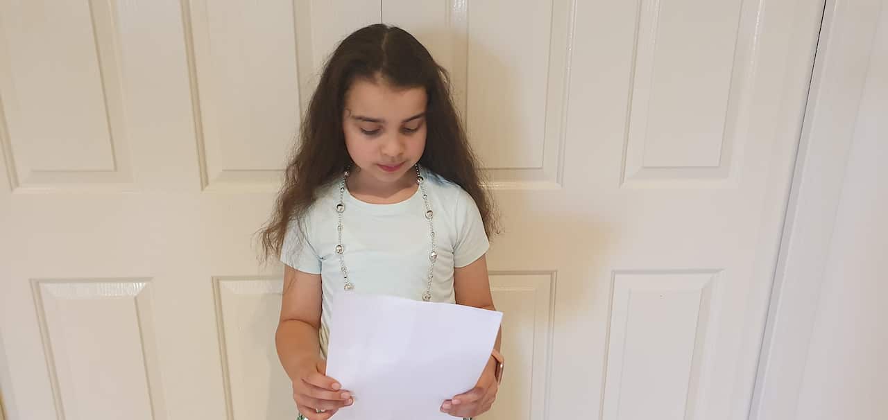 Greek language school student Ellie. 