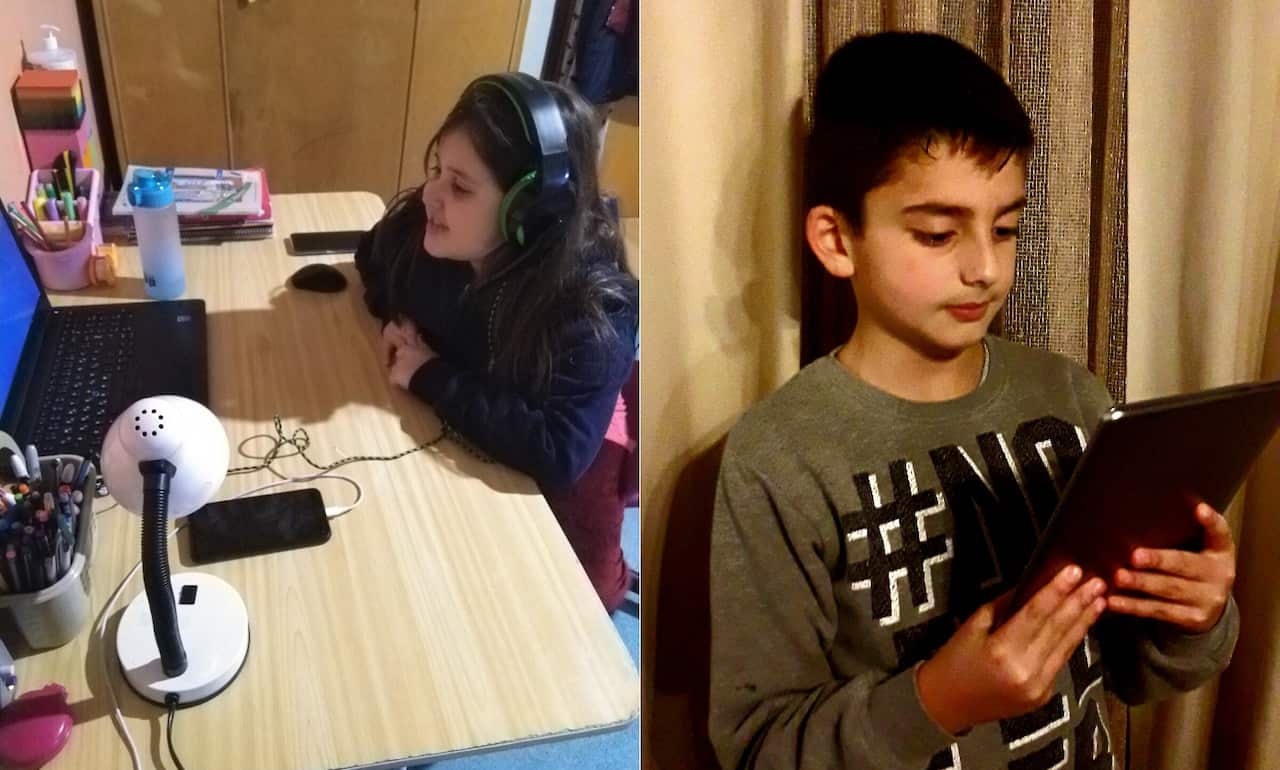 Οι μαθητές Ελπίδα Πετροπούλου και Aλέξανδρος Τσάκαλος. 