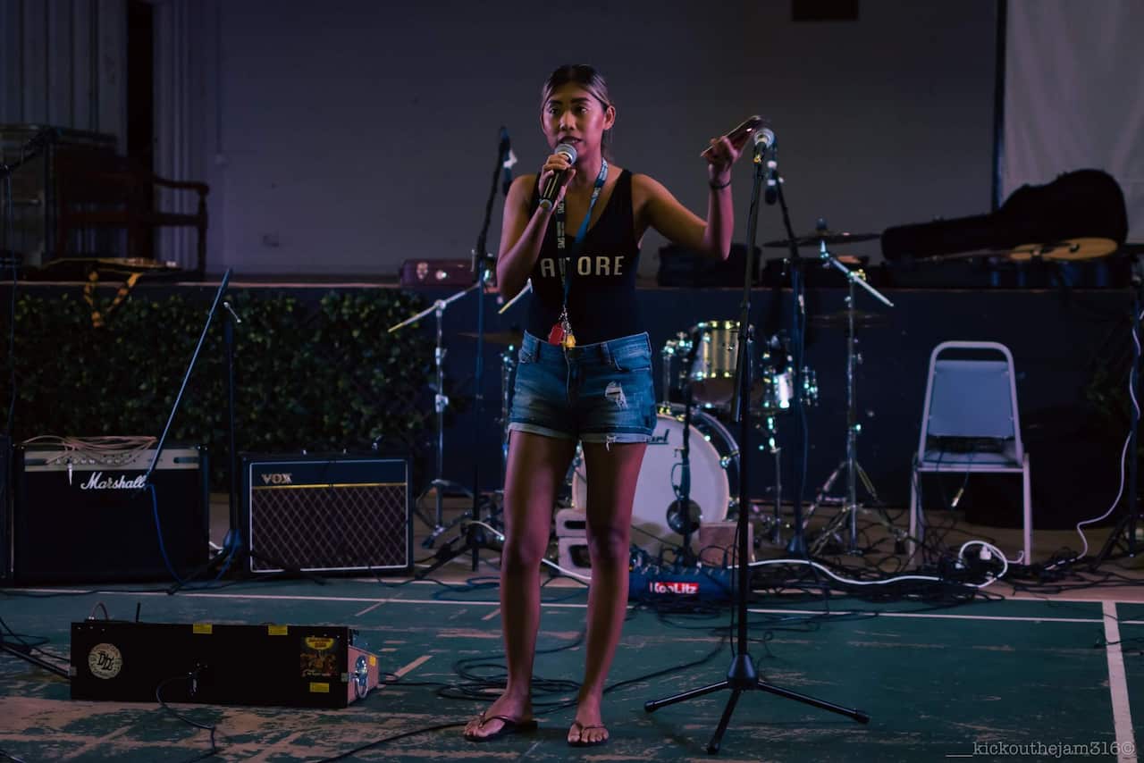 Emcille Wills thanked the supporters of the Relief Gig in NT