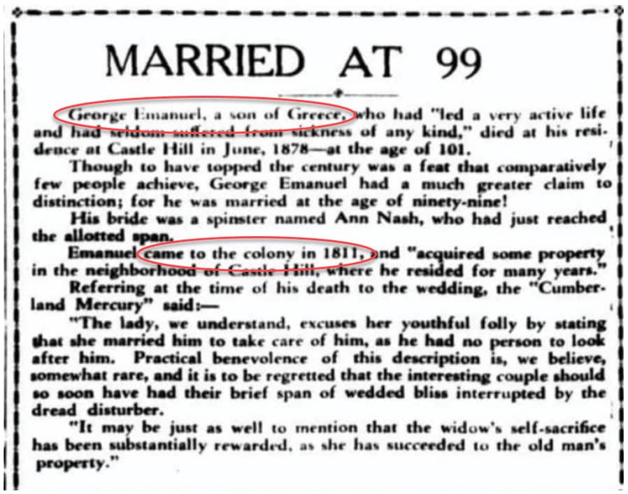 newspaper excerpt