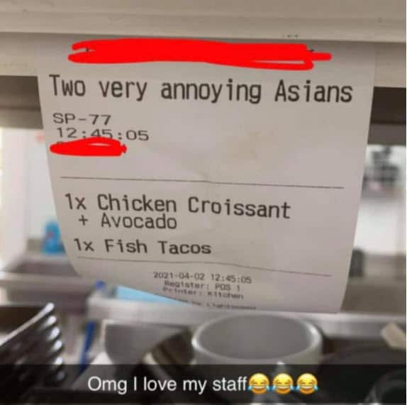 遭網民抨擊的點餐單