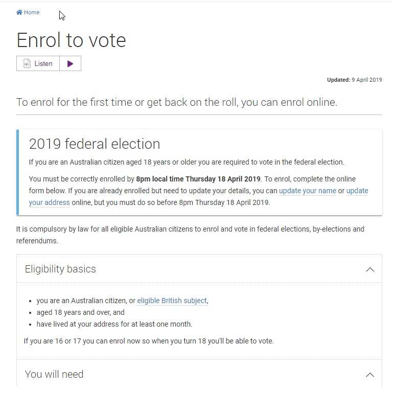 Enrol to vote