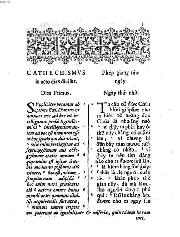 Tiếng Việt cổ trong Phép giảng tám