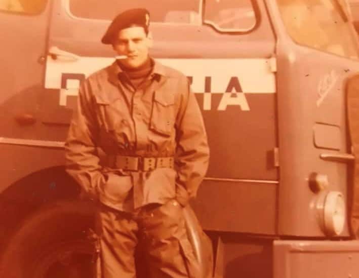 Ernesto Meduri as a young man when he was working for the Italian police