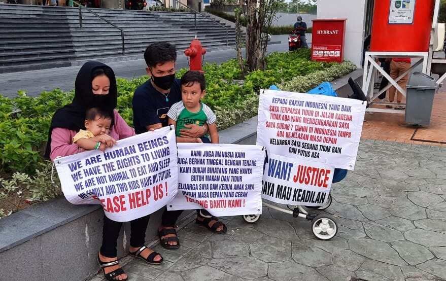 A Hazara refugee family in Batam, Indonesia.