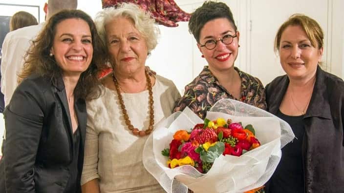 Esther Anatolitis, with members of the Greek-Australian Cultural League Committee. 
