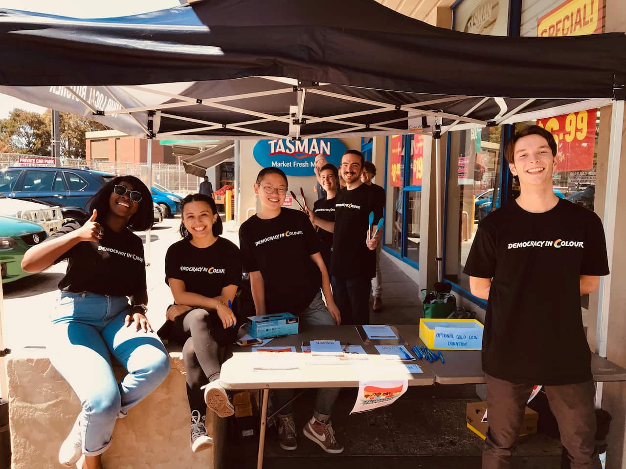 3.	Members of Democracy in Colour, the first national racial justice advocacy group in Australia, during a doorlocking campaign in last year’s Victoria election. 