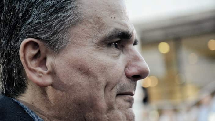 Minister of Finance , Euclid Tsakalotos seen during the presentation of program of SYRIZA political party at the Athens Concert Hall. (Photo by Giorgos Zachos / SOPA Images/Sipa USA).