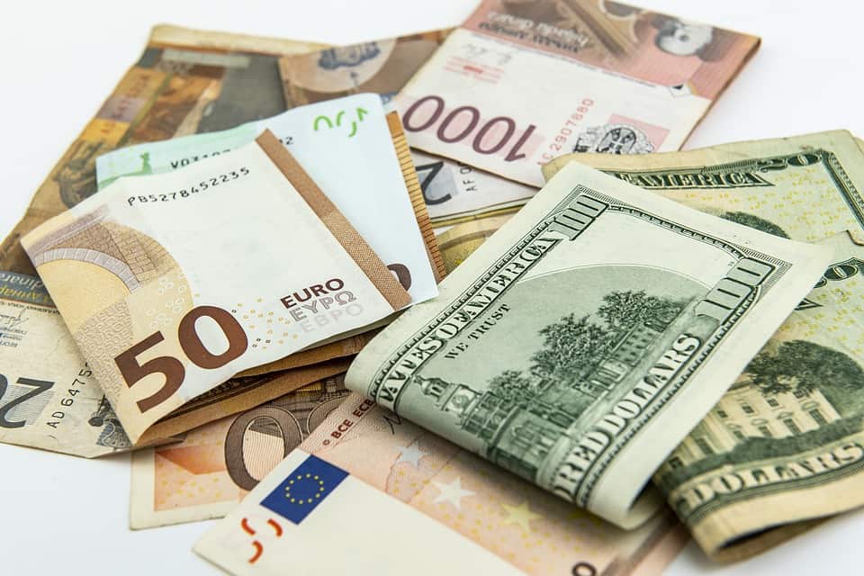 Euro, US Dollar, and Serbian Dinar
