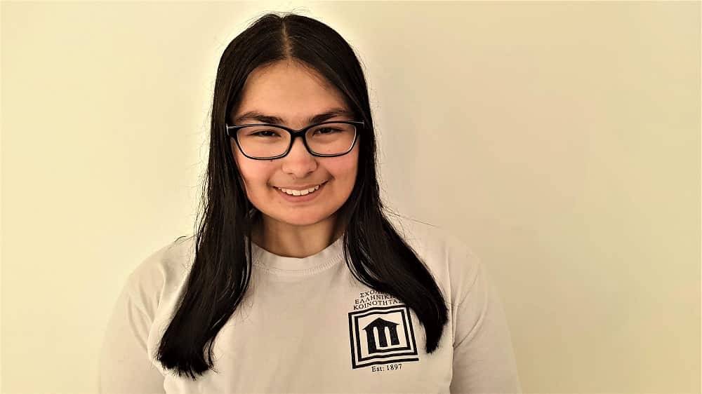 Greek language school student Evanthia Katsoulis.
