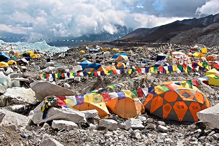 File photo: Base camp of Mt. Everest in Nepal. (Kyodo via AP Images) 