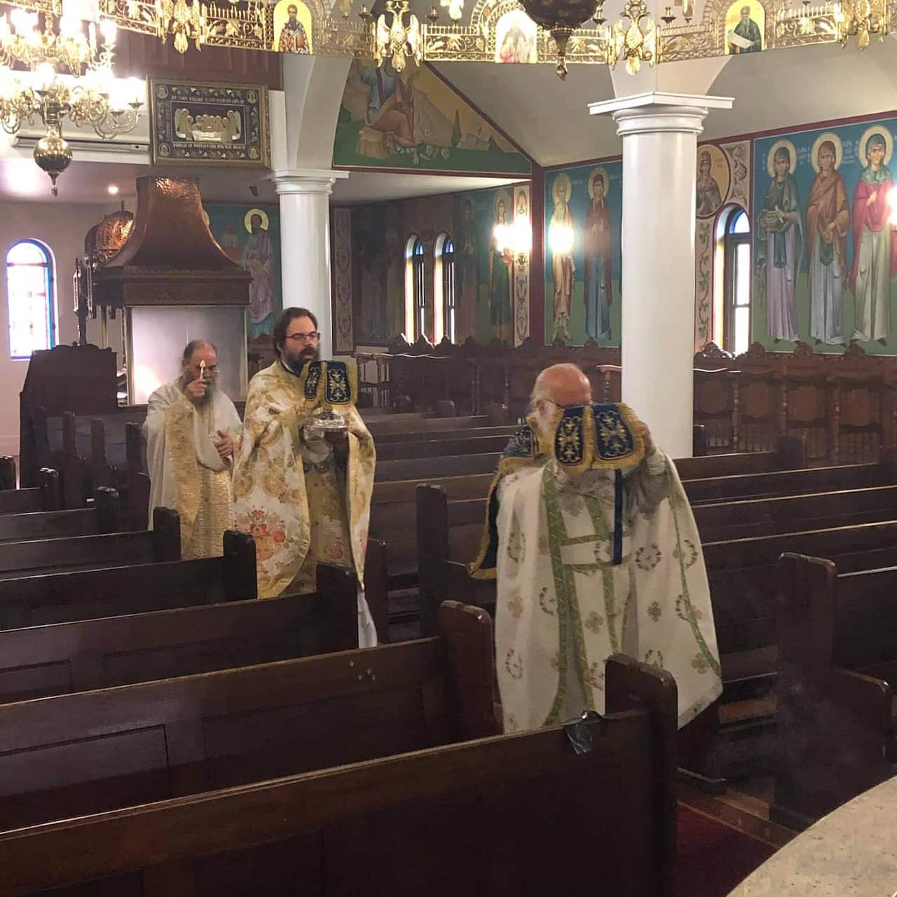 priests in Greek Orthodox service