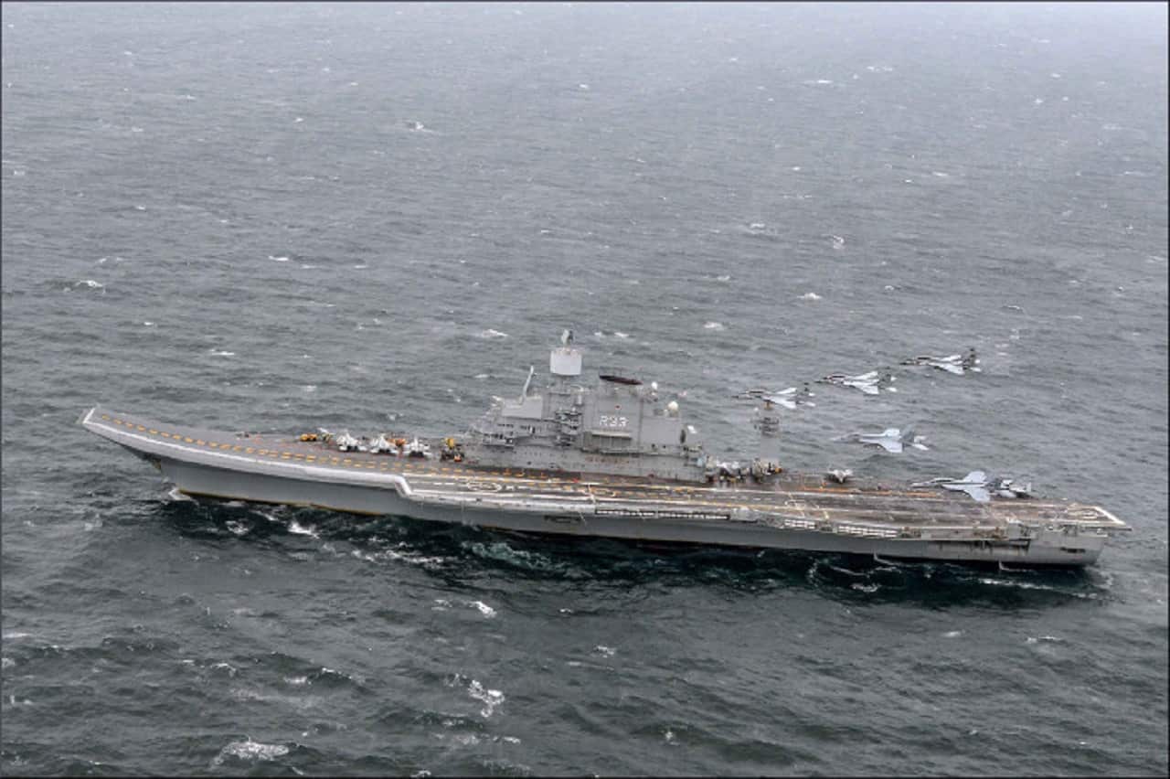 INS Vikramaditya during Malabar 2017 naval exercises.