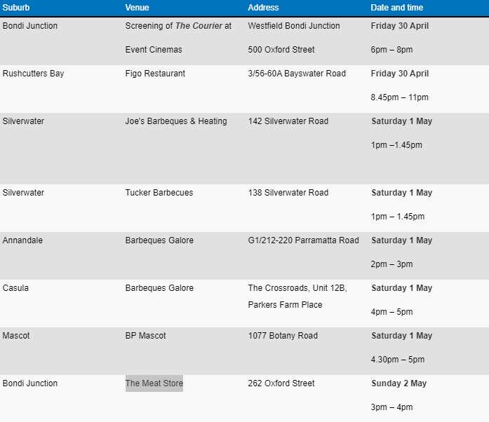 新州新确诊男子在潜在感染期去过的场所清单