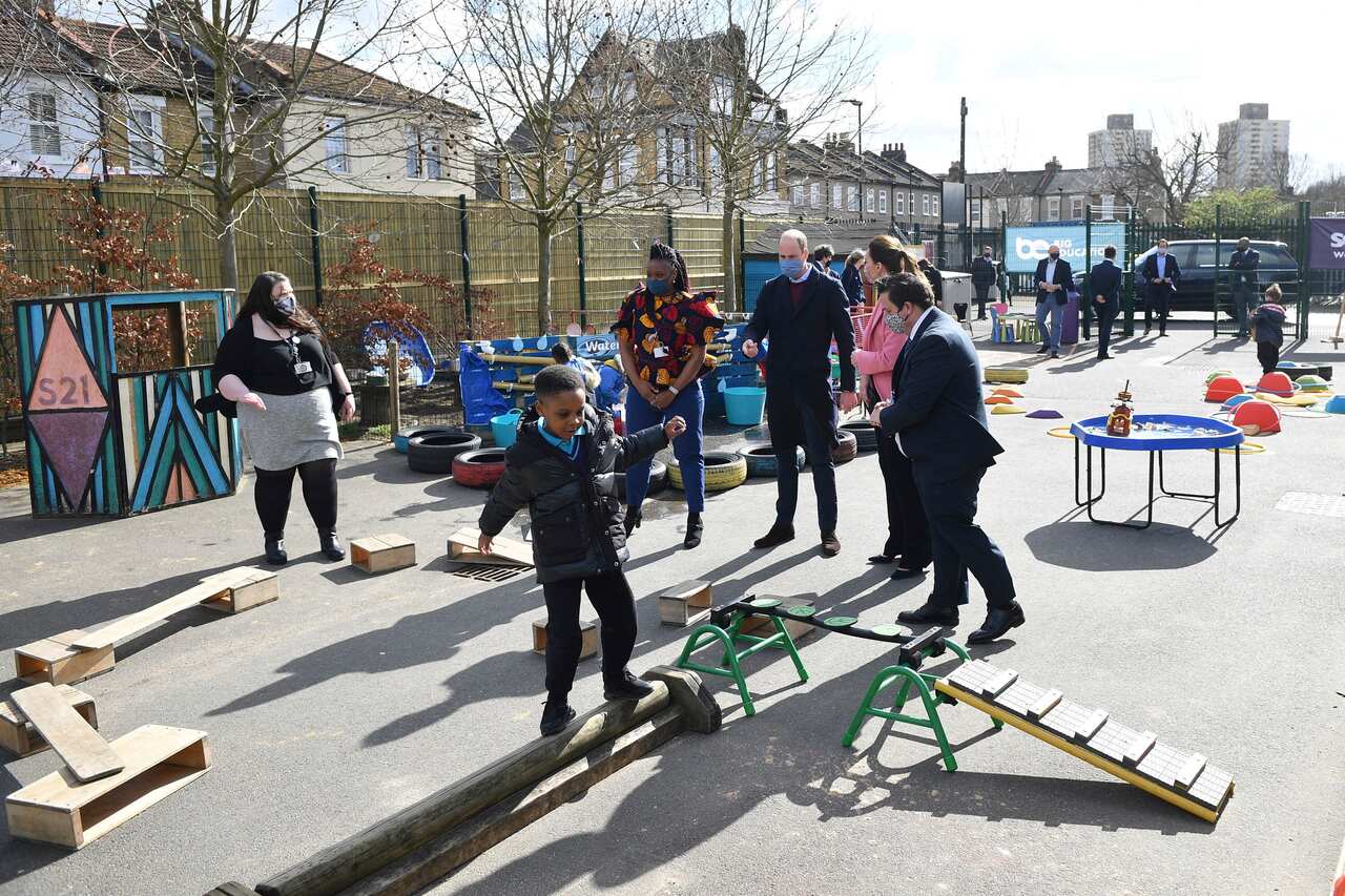 Britain's Prince William and Kate, Duchess of Cambridge visit School21, a school in east London.