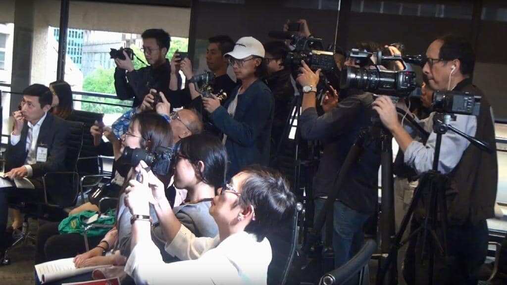 Chinese media at NSW state parliament on Thursday, November 15.