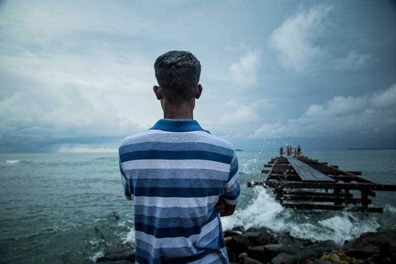 A refugee on Manus Island.