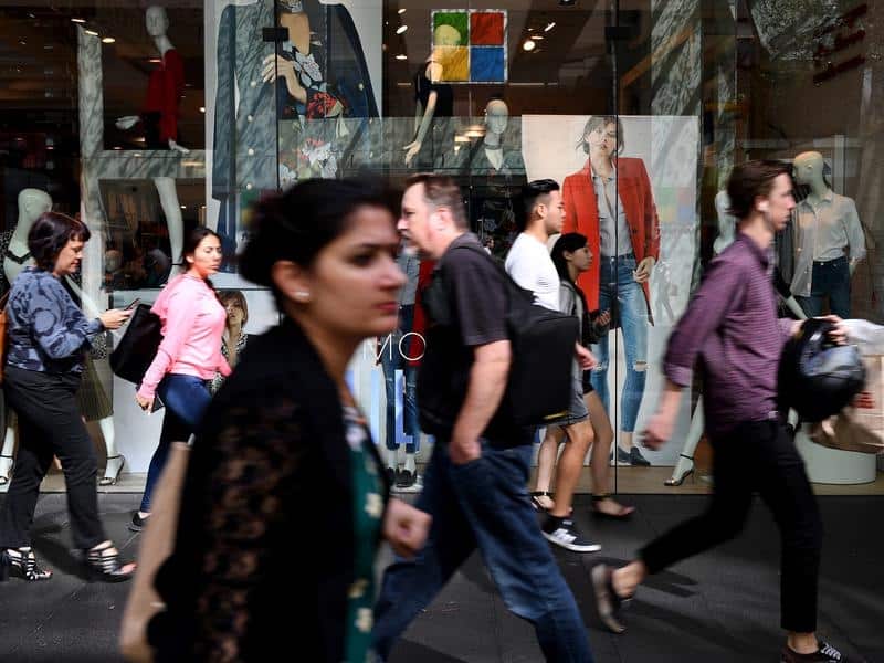 Shoppers at Pitt Street mall in Sydney