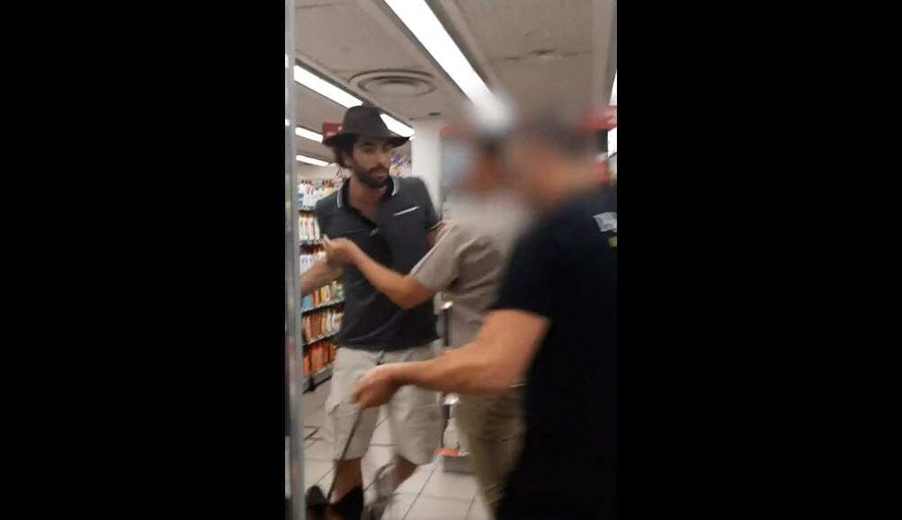 Arthur Aumoite in a confrontation after he bought his guide dog in the shop.