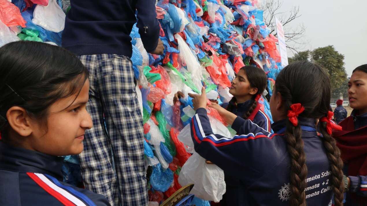 Volunteers are aiming to set a new international record and raise awareness plastic pollution.