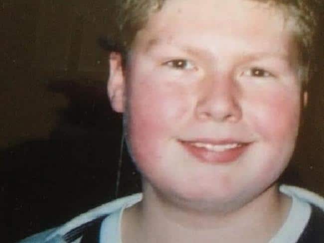 Stevie Brazier, pictured at 14, was upset after seeing a doctor’s notes describing him as ‘clinically obese’ while hospitalised for a broken leg.
