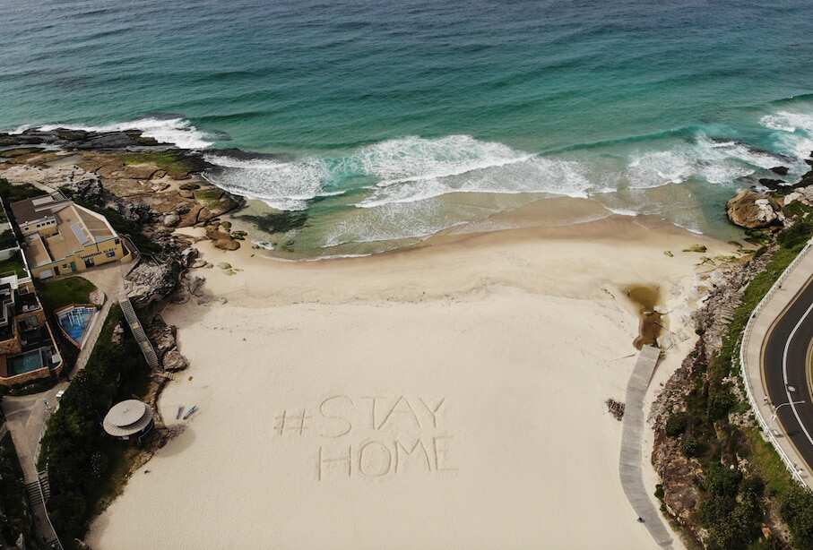 An empty Tamarama Beach in Sydney.