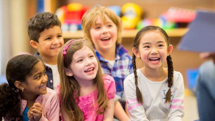 Children Listening to a Story