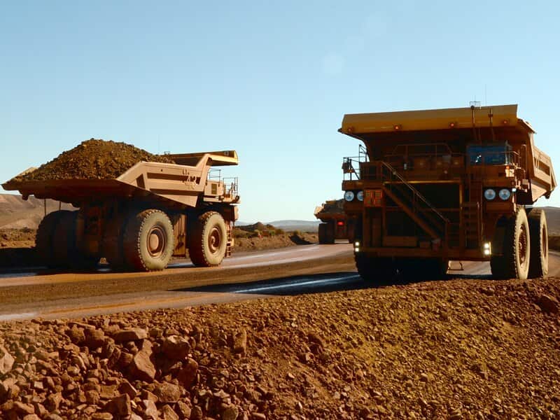 Haulage trucks at the Rio Tinto West Angelas mine
