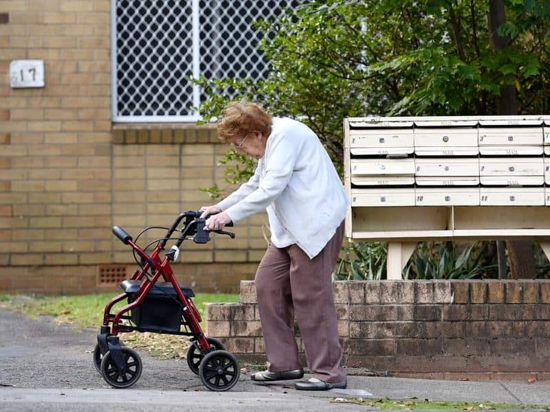 An elderly woman in Sydney