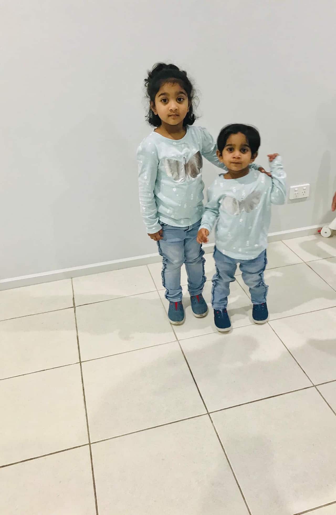 Sisters three-year-old Kopika and two-year-old Tharnicaa.