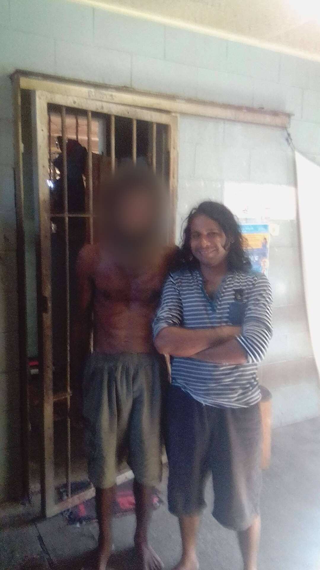 Mr Uddin and another prisoner inside Bomana prison. 
