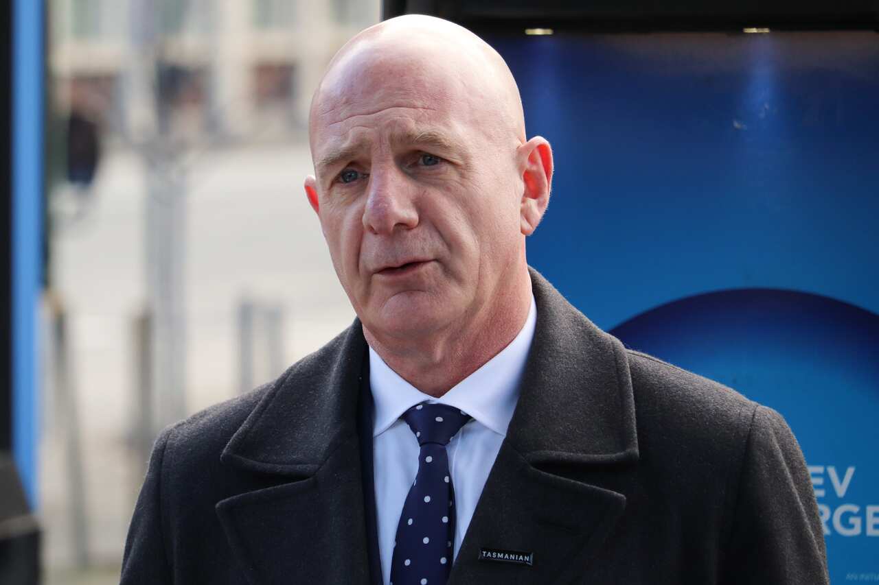 Tasmanian Premier Peter Gutwein speaking to the media 