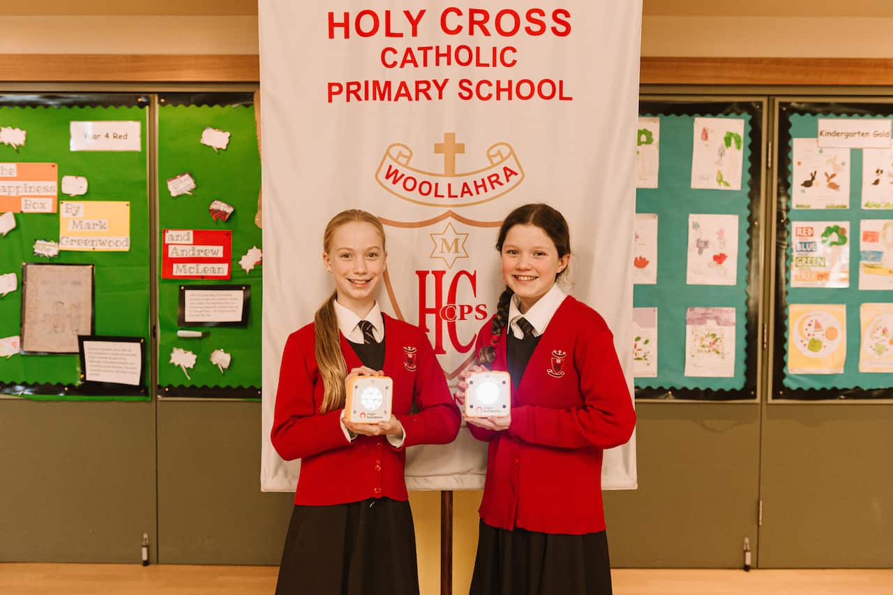 Julia Savage (right), 12, said she couldn’t imagine life without electricity.